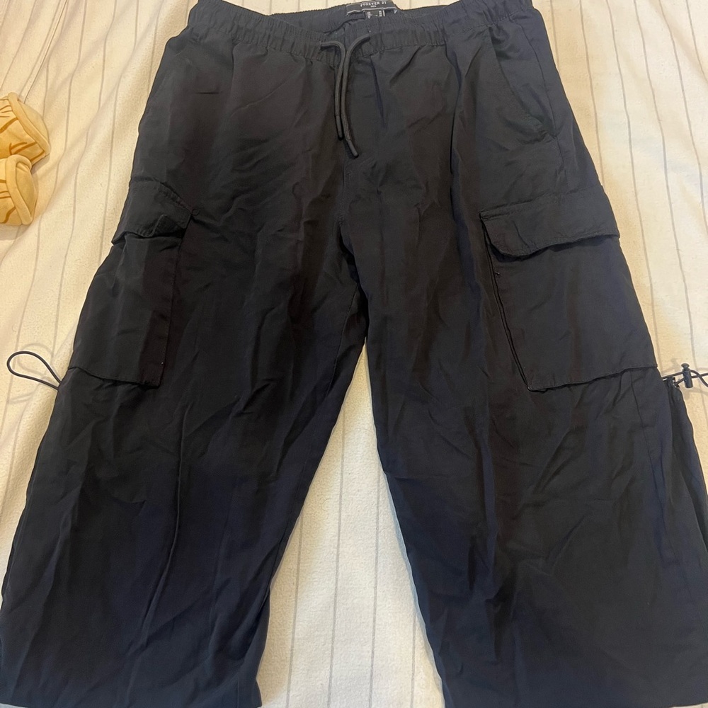 Forever 21 Black Cargo Pants with Durable Fabric